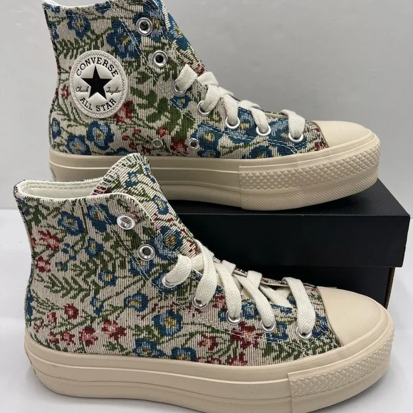 Converse WMNS Floral High-Top
CTAS LIFT HI
EGRET/NATURAL IVORY Platform Sneakers - Picture 1 of 16